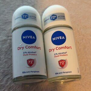 NIVEA women Dry Comfort roll-on antiperspirant deodorant, 48h 50ml (2 pack) NEW